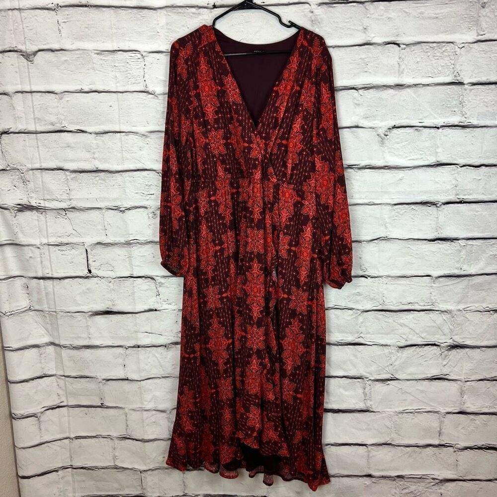 Torrid Plus Size 1 Red Midi Ruffle Surplice Dress… - image 4